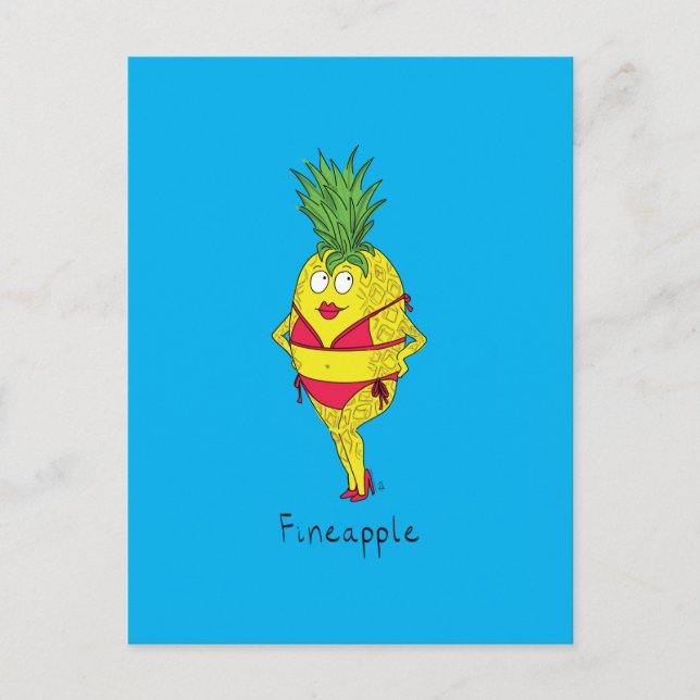 Fineapple Pineapple Pin-Up Girl Postcard (Front)