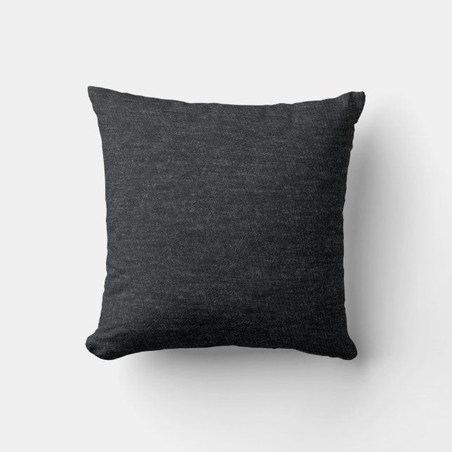 Finely Knit Charcoal Merino Wool Texture Cushion (Front)