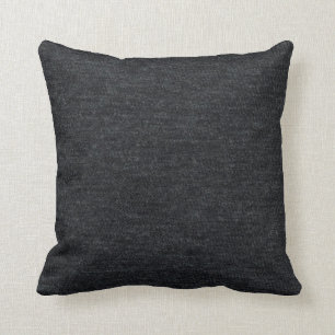 Finely Knit Charcoal Merino Wool Texture Cushion