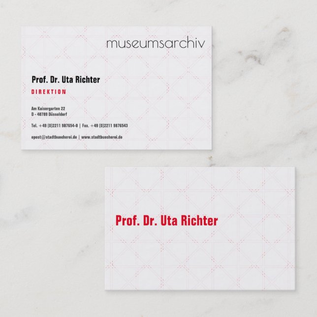 Finely patterned business card (Front/Back)