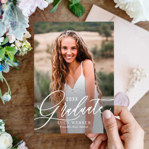 Finely Penned Graduation Announcement Invitation