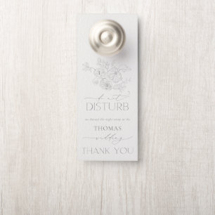 Finer Art Do Not Disturb Grey Calligraphy Wedding Door Hanger