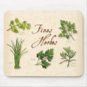 Fines Herbes, Parsley, Chives, Tarragon, Chervil, Mouse Mat