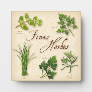 Fines Herbes, Parsley, Chives, Tarragon, Chervil, Plaque