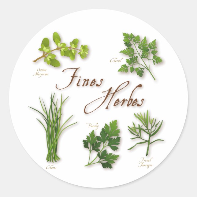 Fines Herbs Round Sticker (Front)
