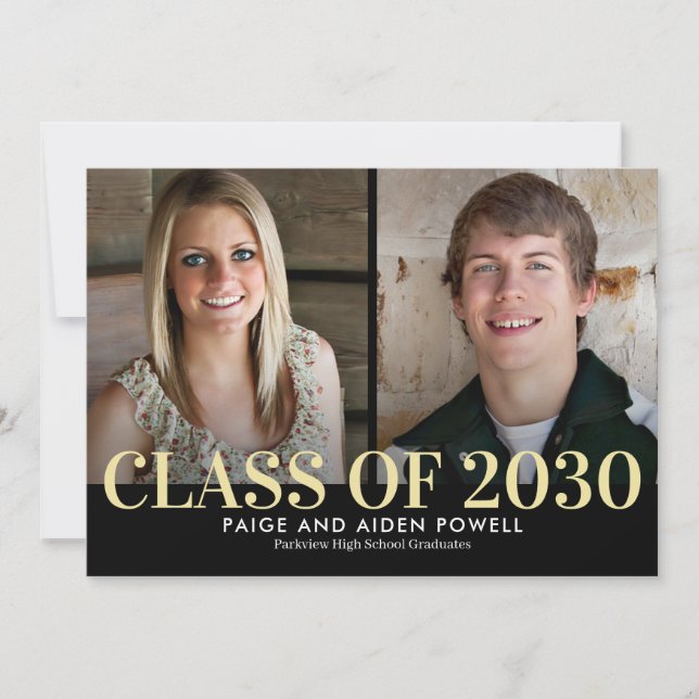 Finest Year Editable Colour Graduation Invitation (Front)