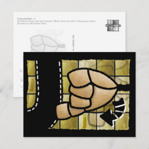 Finger Alphabet J Postcard