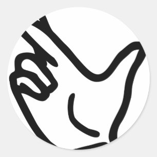 finger crossed icon classic round sticker