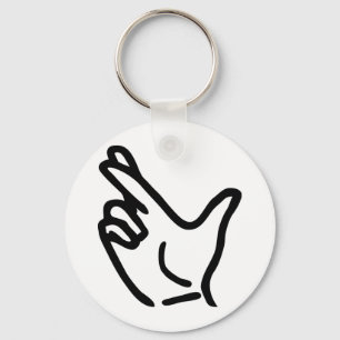 finger crossed icon key ring