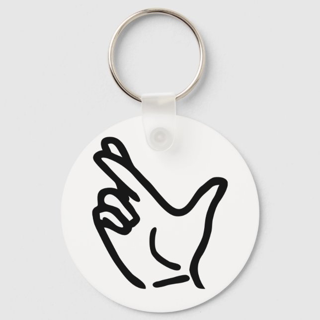 finger crossed icon key ring (Front)