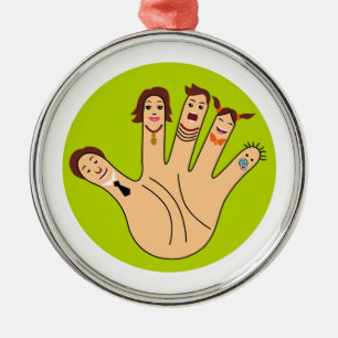 Finger Family Drawing Metal Tree Decoration