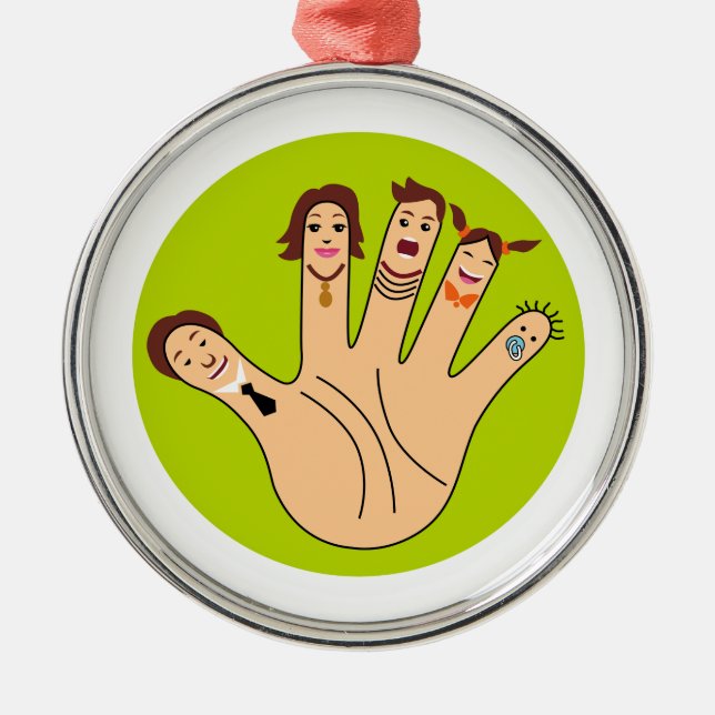 Finger Family Drawing Metal Tree Decoration (Front)