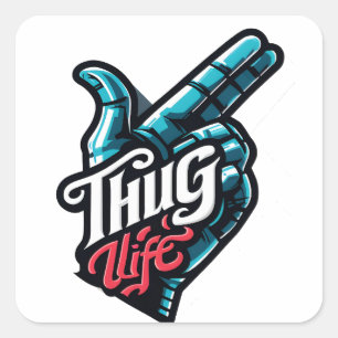 Finger Flex: Livin' the Thug Life Square Sticker
