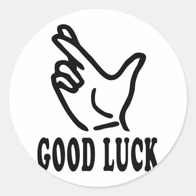 finger good luck icon classic round sticker (Front)