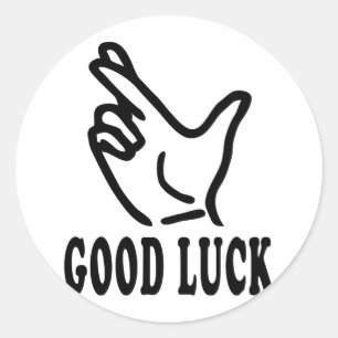 finger good luck icon classic round sticker
