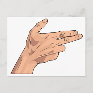 Finger Gun Pistol Shooting Hand Sign Gesture Postcard