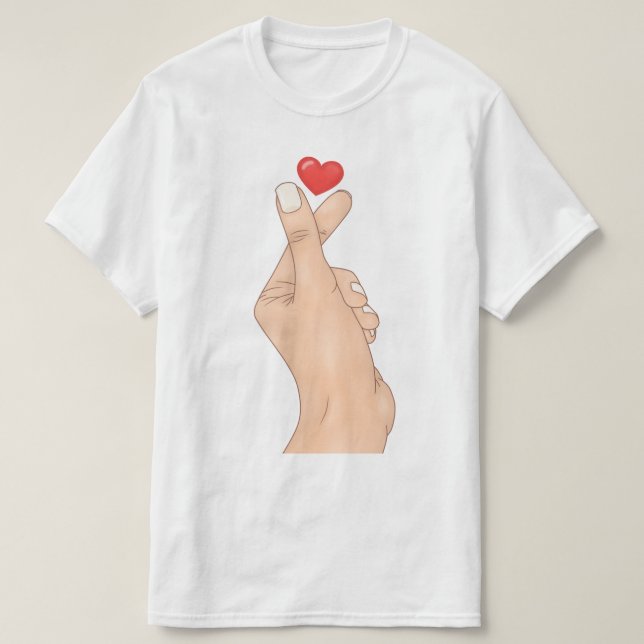 Finger Heart Hand T-Shirt (Design Front)