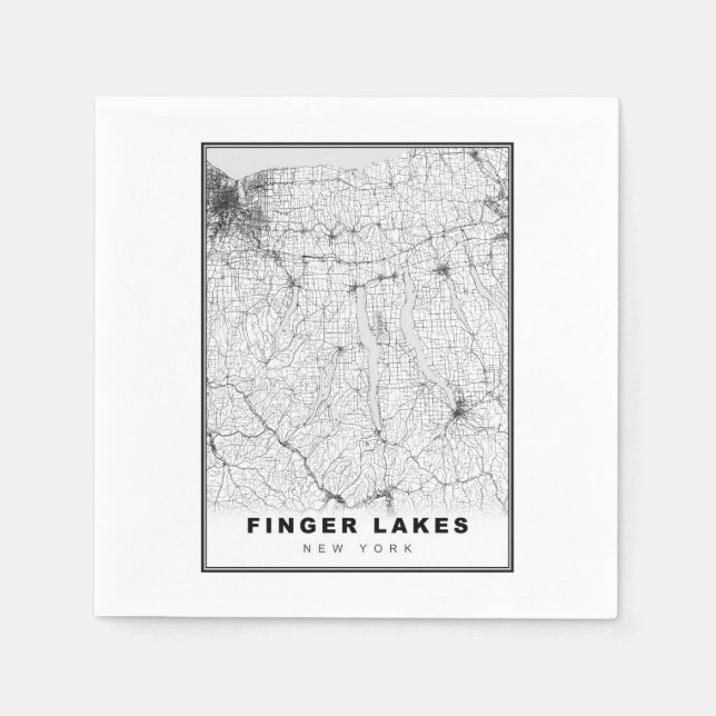 Finger Lakes Map Napkin (Front)