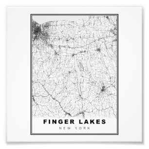 Finger Lakes Map Photo Print