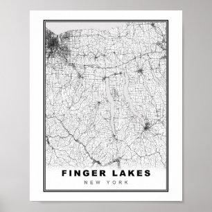 Finger Lakes Map Poster