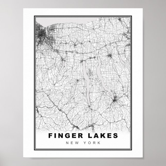 Finger Lakes Map Poster (Front)