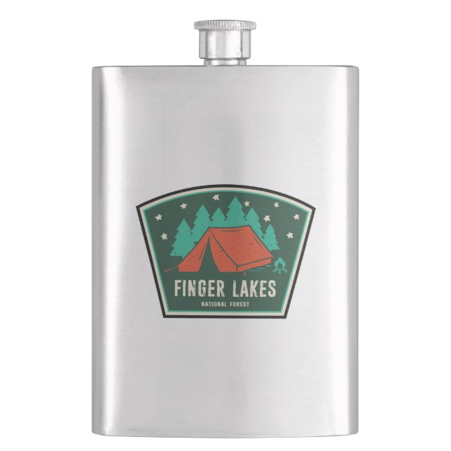 Finger Lakes National Forest Camping Hip Flask (Front)