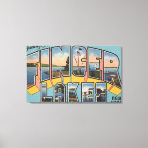 Finger Lakes, New York - Large Letter Scenes Canvas Print