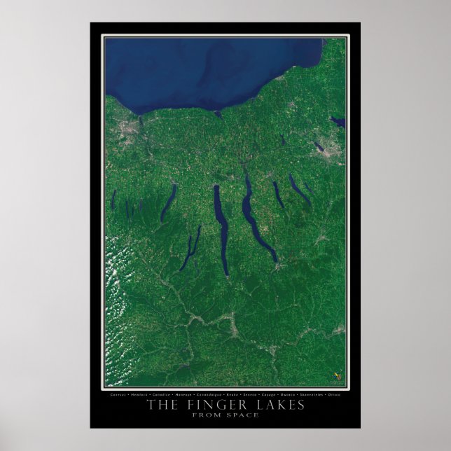 Finger Lakes Region Satellite Poster (Front)