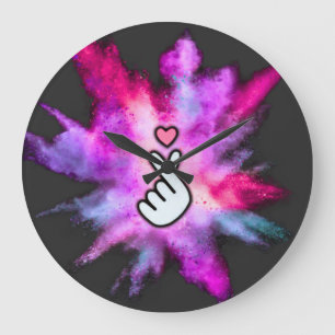 Finger Love Sign Large Clock