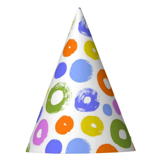 Finger Paint Ring Dots Party Hat (Front)
