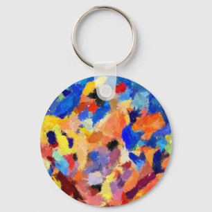 finger paint smudges orignal art painting  key ring