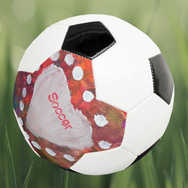 Finger Painted White Heart Multicolored Football (Creator Uploaded)