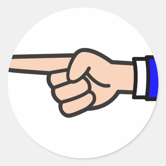 Finger Pointing Classic Round Sticker (Front)