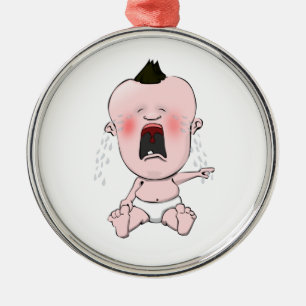  Finger Pointing Crying Baby  Metal Tree Decoration