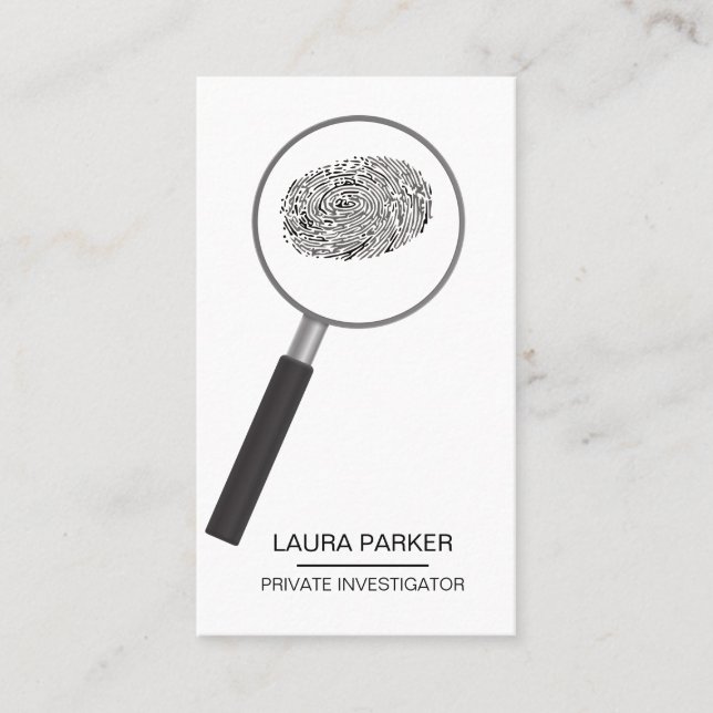 Finger Print Private Investigator  Detective Business Card (Front)