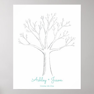 Finger print tree wedding guestbook alternative