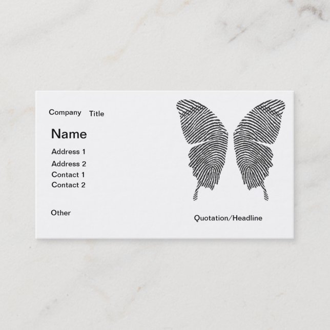Finger Print Wings Business Card (Front)