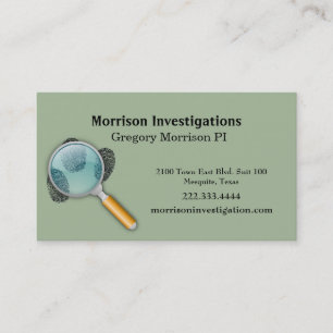 Finger Prints Private Investigation Business Card