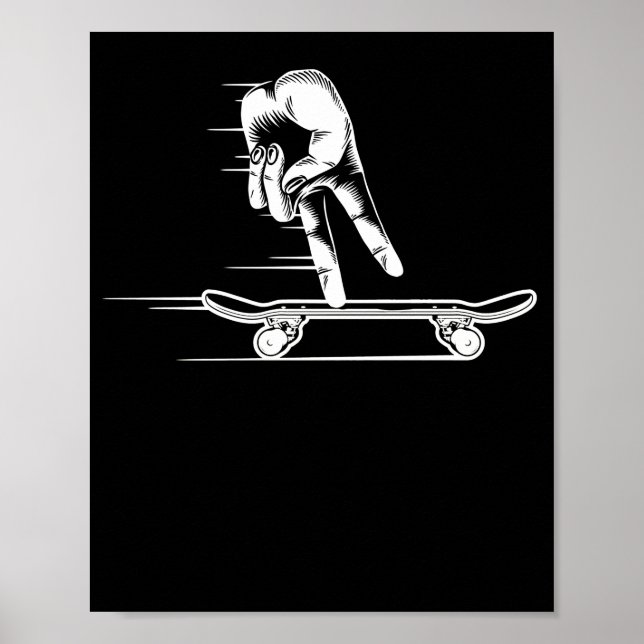 Finger Skateboard Fingerboard Skating Poster (Front)