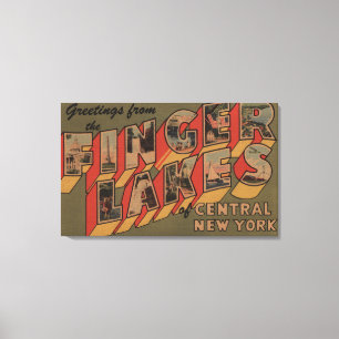 Fingerlakes, New York - Large Letter Scenes Canvas Print