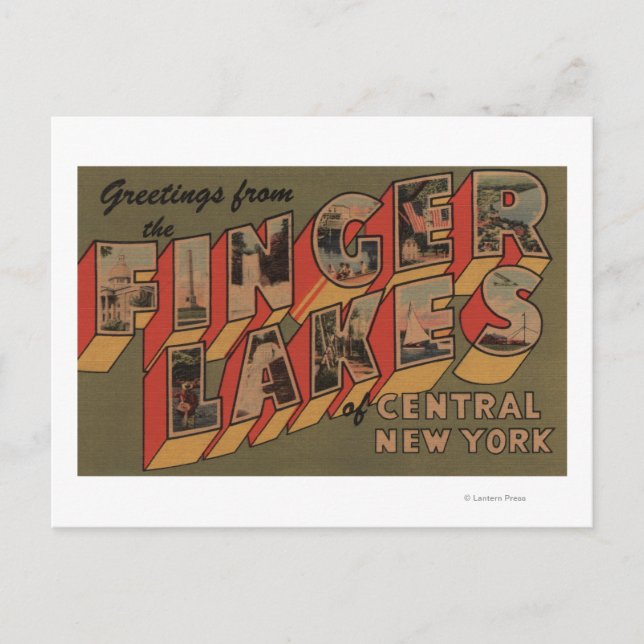 Fingerlakes, New York - Large Letter Scenes Postcard (Front)