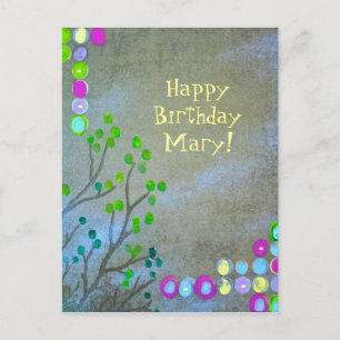 Fingerprint Abstract Happy Bday! Postcard