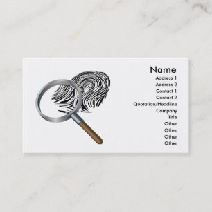 fingerprint and magnifying glass detection search business card