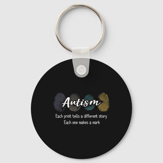 Fingerprint Autism4  Key Ring (Front)
