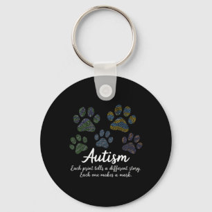 Fingerprint Autism Awareness Month Pet Lover Cat P Key Ring