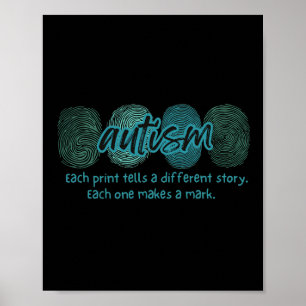 Fingerprint Autism Awareness  Poster