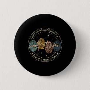 Fingerprint Autism Each Print Tells A Different St 6 Cm Round Badge