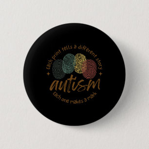 Fingerprint Autism Each Print Tells A Different St 6 Cm Round Badge