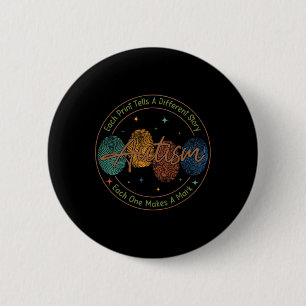 Fingerprint Autism Each Print Tells A Different St 6 Cm Round Badge