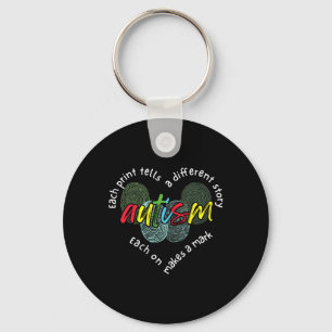 Fingerprint Autism Each Print Tells A Different St Key Ring